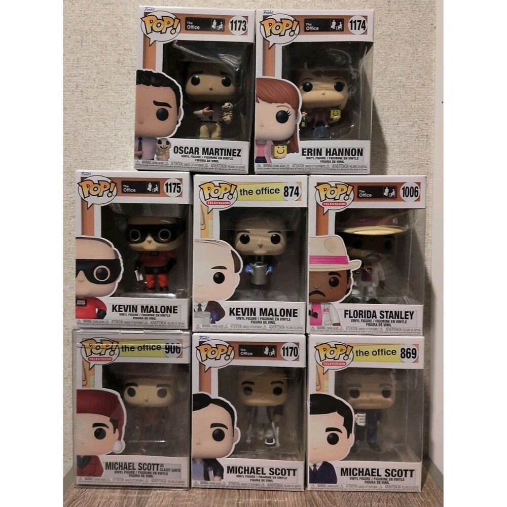 Funko Pop! Vinyl Lot: The Office 8 Pops Michael Kevin Oscar Erin Florida Stanley